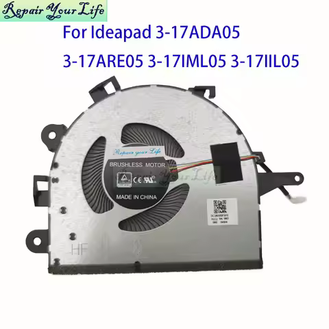 Laptop CPU Fan For Lenovo V17-IIL IdeaPad 3-17ADA05 17IIL05 17ARE05 5F10S13908 DFS5K12114262F Cooler