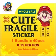 FRAGILE CUTE STICKER BOX BAG (JNT/POSLAJU/DHL/CITYLINK/GDEX) PELEKAT COMEL MUDAH PECAH KOTAK BEG