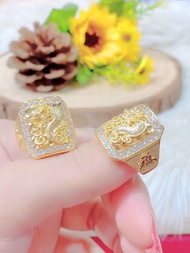 Nhẫn nam chạm rồng mạ vàng 18k cao cấp