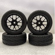 4PCS 1/10 Rubber Tire RC Racing Car Tires On Road Wheel Rim Fit For HSP HPI RC Car Part Diameter 65m