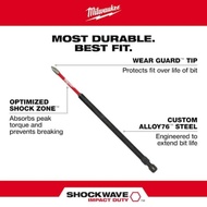 MATA MILWAUKEE 6" POWER BIT Screwdriver BIT Ph1 Ph2 Ph3 15cm