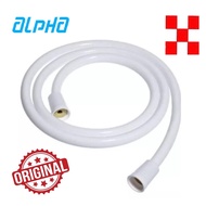 (With Bubble Wrap) Alpha Flexible PVC 5'/6' Feet Long Shower Hose for Water Heater (White/Silver)