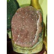 clearance price offer pink amethyst with green phantom agate banding /Amethyst geode / amethyst cave 紫晶镇 / 彩晶镇 / 紫晶洞 /