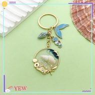 YEW Car Key Chain, Shiny Pendant Conch Key Ring, High Quality Zinc Alloy Sea Horse Durable Marine Animal Pendant DIY Jewelry Decorate