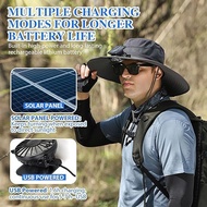2025 New Solar Fan Outdoor Fishing Hat-Solar Sun Protection Sun Hat with Fan Solar Fan Hat Dual Powe
