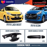Perodua Myvi 2011 - 2014 Lagi best  / 2015 - 2017 Icon  / Alza Carbon Fiber Door Handle Cover Bowl A