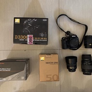 Nikon D3300 (Second) fullset plus lensa fix 50mm + tele 70-300mm