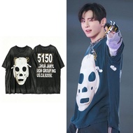 Kpop BTS Jung Kook Washed Cotton Casual T-Shirt - Suitable for Men & Women