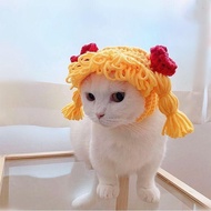 New Style Pet Hat Dog Transformation Hat Cute Funny Braid Headgear Teddy Yorkshire Headgear Cat Acce