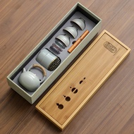 雨曦汝窯功夫茶具套裝禮盒配香道(伴手禮附提袋)