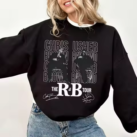 Usher Raymond and Chris Brown Tour 2026 Sweatshirt Harajuku CrewNeck Long Sleeve Oversize Hoodie