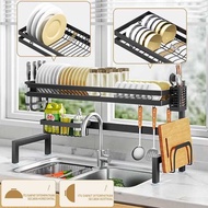 2-tier dish rack above the sink, size 85cm,/, FULL black iron sink dish rack