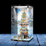 Le Building Block Model Goku Storage Box Small Series Lingxiao Pagoda 80058 Dust Cover Acrylic Hero 