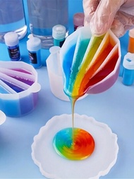 Diy 水晶膠模具,流動液體模具,多室混色杯,適用於樹脂、顏料、油漆