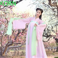 KORN Stage Dance Dress, Hanfu Chinese Chinese Hanfu, New Ancient Hanfu Chinese Style Pink White Chinese Hanfu Dress Stage