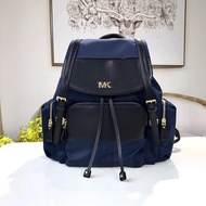 MK Men Cloth Patchwork Leather Backpack