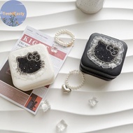 TasteTasty 1Pcs Multifunctional Lace Edge Hot Diamond KT Cat Mini Storage Bag HelloKitty Storage Box