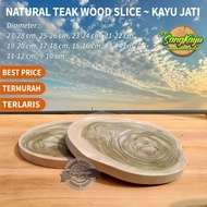 Teak wood slice diameter 14-15 cm wood slice decoration craft material - 9-10 cm, Smooth