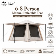 MOUNTAIN Inflatable Camping Tent 6-8 Person 240x240x190cm Waterproof Family Outdoor Shelter Khaki