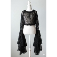 Riri blouse Gothic bell sleeve laceWanita size xs-7xl