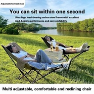 Camping lounge chair bed, leisure sitting and lying dual-use chair, foldable and portable outdoor pi