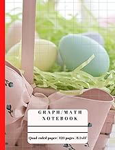 GRAPH/MATH COMPOSITION: 120 QUAD RULED PAPER PAGES, College Dimensions 8.5x11X” #easter
