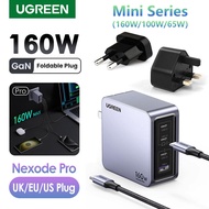 UGREEN Nexode Pro 160W/100W USB C Fast Charger 65W with UK/EU/US Plug Foldable Travel Charger, 4-Port PD3.1 GaN Compact  Wall Charger Power Adapter For MacBook Pro/Air, Dell XPS, iPad Pro, iPhone 15 14 13 Pro Max Plus, Samsung S24/S23, Pixel, Xiaomi