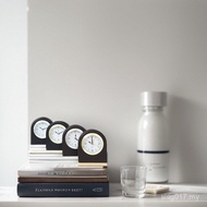 Leather Bedside Luminous Hotel Desktop Clock Alarm Clock Alarm Mute Leather Alarm Clock Hotel Multif