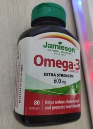 Jamieson Omega-3 Complete Extra Strength 600mg 奧米加 魚油(80粒)