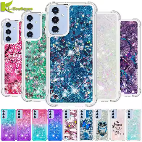 A16 5G SM-A166B Case on For Fundas Samsung Galaxy A16 5G Cover Glitter Dynamic Liquid Case For Samsu