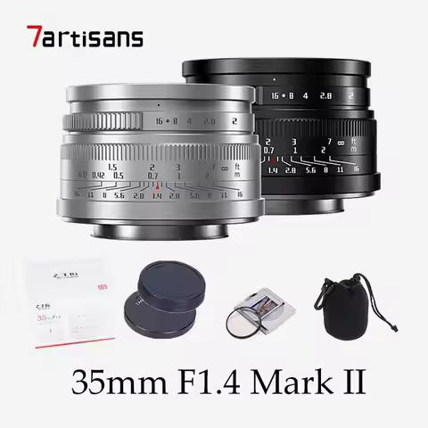 7artisans 35mm F1.4 Mark II APS-C Prime Lens For Sony ZVE10 NEX-6 Fujifilm FX Canon EOS-M Olympus Lu