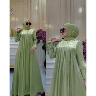 Baju Gamis Pesta Santorini Terbaru 2024 Mewah Simpel Elegan Dress Kondangan Wanita Kekinian Fashion Wanita Gamis Polos Size M L XL XXL Gamis Pesta Jumbo