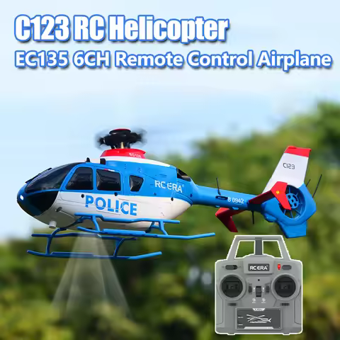 C123 6CH RC Helicopter EC135 Double Brushless Direct Drive Single Paddle Aileron Free Helicopter mod