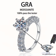 【 GRA Certificate Attached 】 1ct-3ct genuine moissanite ring, fashionable white moonlight S925 pure 