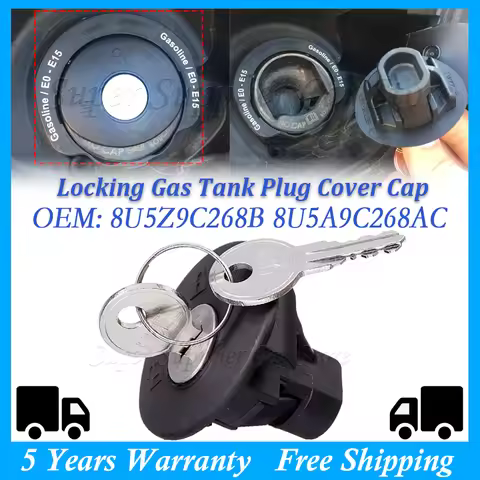 8U5A9C268AC For Ford Focus F150 Explorer Escape Mustang Fusion Lincoln MKT Locking Fuel Tank Cap wit