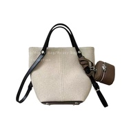 Oversized Vintage Bucket Tote - Structured Shoulder & Handbag