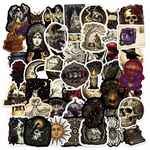 50/100 Pcs New Mystical Cosmos Dark Witch Theme Stickers Waterproof No Trace Removable PP for Cup No
