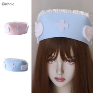 Oathnic Nurse Hat Costume Halloween Nursing Hat Halloween Nurse Accessories Cosplay