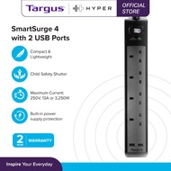 Targus Smart Surge Protector 4 Outlets - Dual Port USB, 2M Power Extension Socket, Singapore Safety 