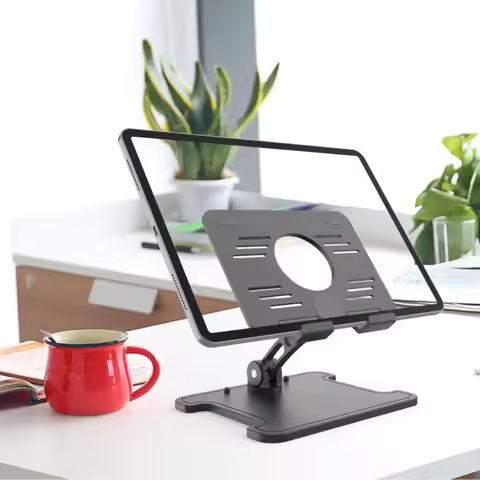 Folding Tablet Stand Portable Desktop Plastic Cell Phone Holder Desk Universal Support Bracket for 4