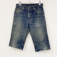 Levi's 506 牛仔短褲/牛仔褲，拉鍊門襟，靛藍色，W29 碼，古著。