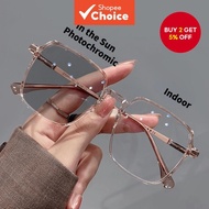 1pcs Photochromic Anti Radiation Eyeglass Fashion Square Frame Repla ceable Lens Shades For Women Me