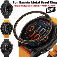 Stainless Steel Bumper Bezel Ring For Garmin Fenix 8 51mm 43MM 47MM Quatix8 51 43 47mm Paste install