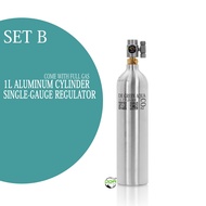 Aqutic AQUAPRO 1L Aluminum CO2 System Plants Tank（羡鱼1L铝瓶co2系统）