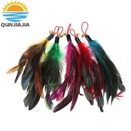 5pcs Cat Teasing Stick Replacement Feather Pet Teaser Bell Interactive Toy