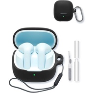 Case for Baseus BS1 Earbuds,Soft Protective, Silicone Case Cover with Keychain & Cleaning Kit & Lany
