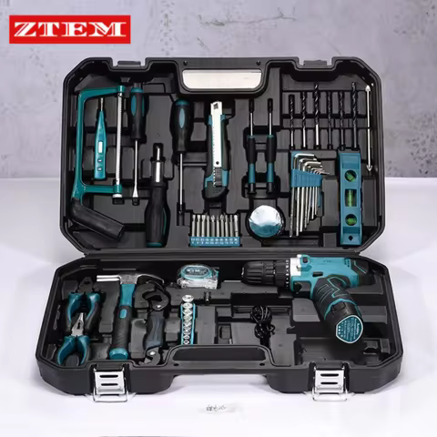 19-160PCS Electric Drill Power Tool Sets Multifunctional Home Repair Combination Screwdriver Pliers 