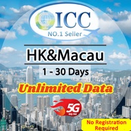 ICC HK & Macau 2-30 Days Unlimited Data SIM Card| No Registration Required| Hong Kong and Macau