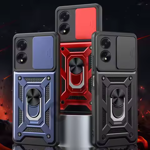 For OPPO A38 4G A18 A78 A98 Camera Shockproof Armor Case For OPPO A54 A74 4G 5G Car Magnetic Holder 