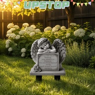 UPSTOPBO Garden Angel Statue, Commemorative Design 5.11x7.8in Angel Tombstone Plaque, Lasting Human 